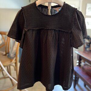 Lauren Conrad Women's Black Short Sleeved Blouse - XL